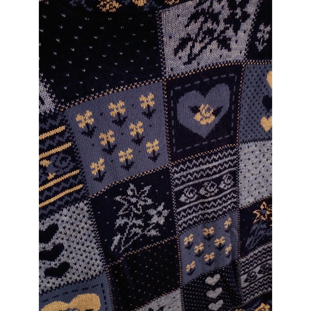 Adele Knitwear Womens Small Patchwork Vintage Coz… - image 5